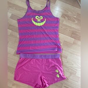 Cheshire Cat Striped Pink and Purple Women's Pajama Set